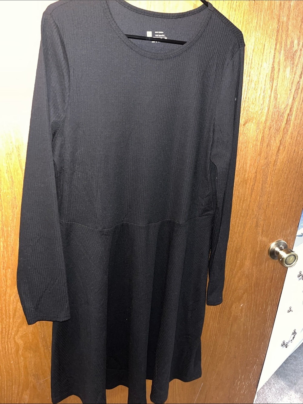 Women's Black Long-Sleeve Midi Knit Dress NWOT